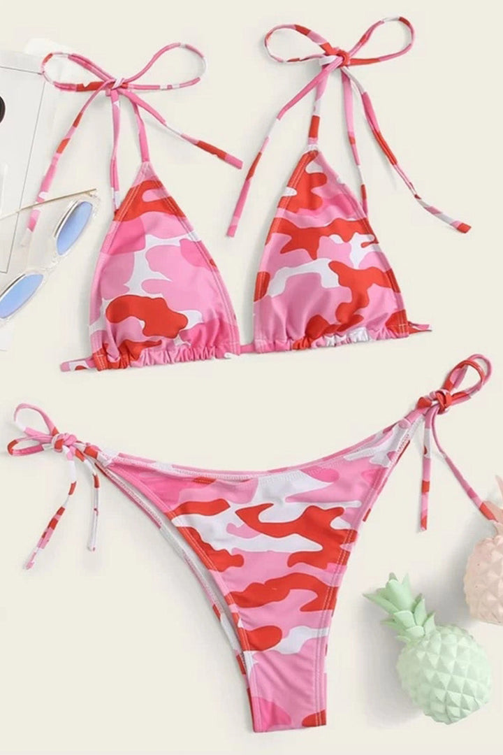 Levoire | Triangle Lien Bikini Maillot de bain Rot