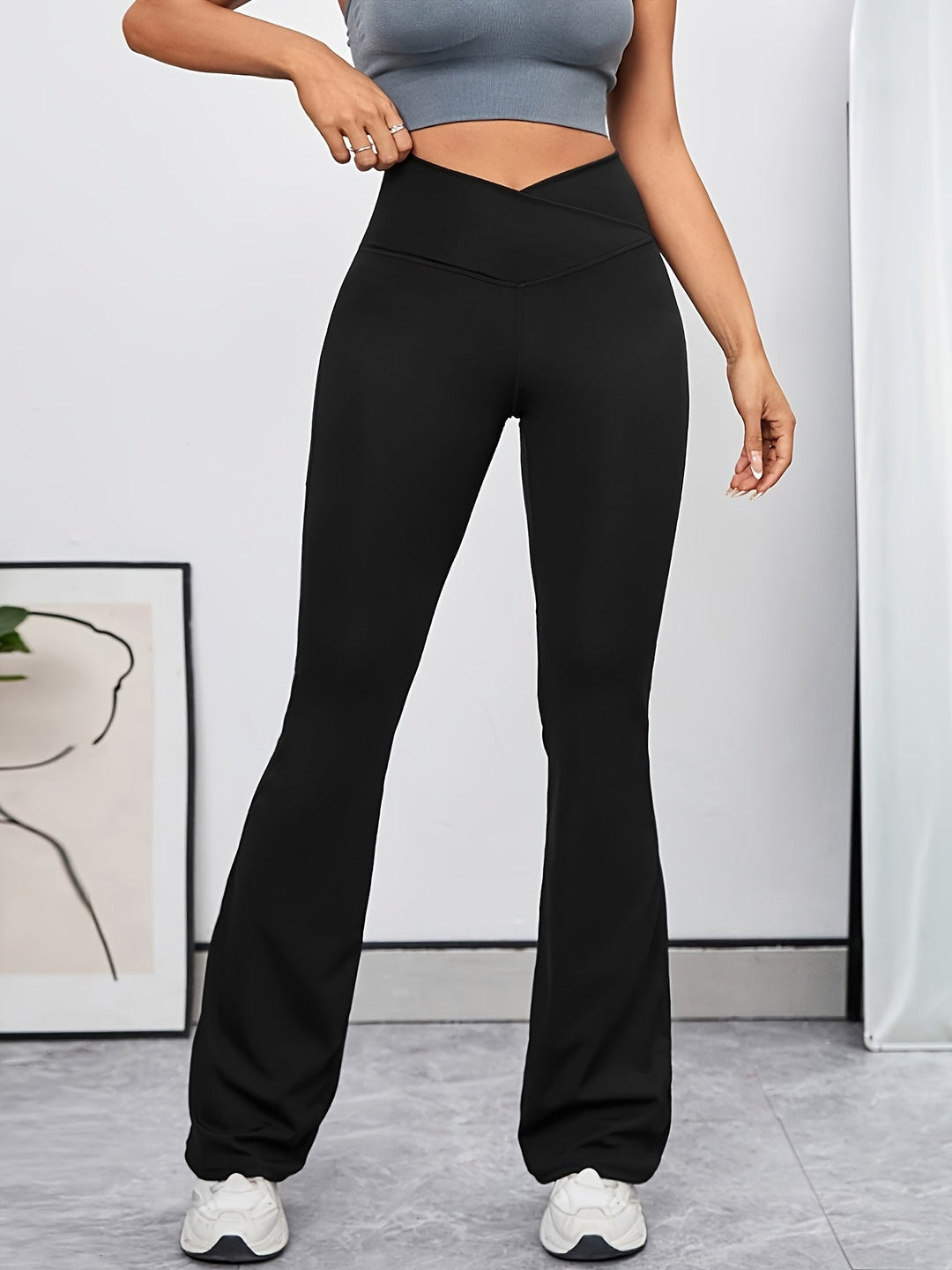 Levoire | Pantalon De Yoga Taille Haute Avec Design Croisé Noir