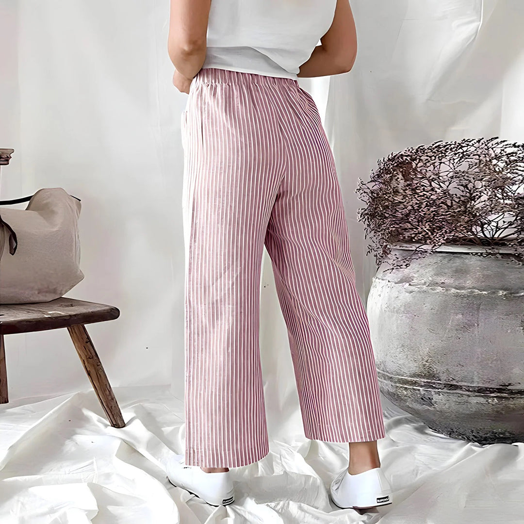Levoire | Pantalons De Course Rentokangas À Rayures Rosa