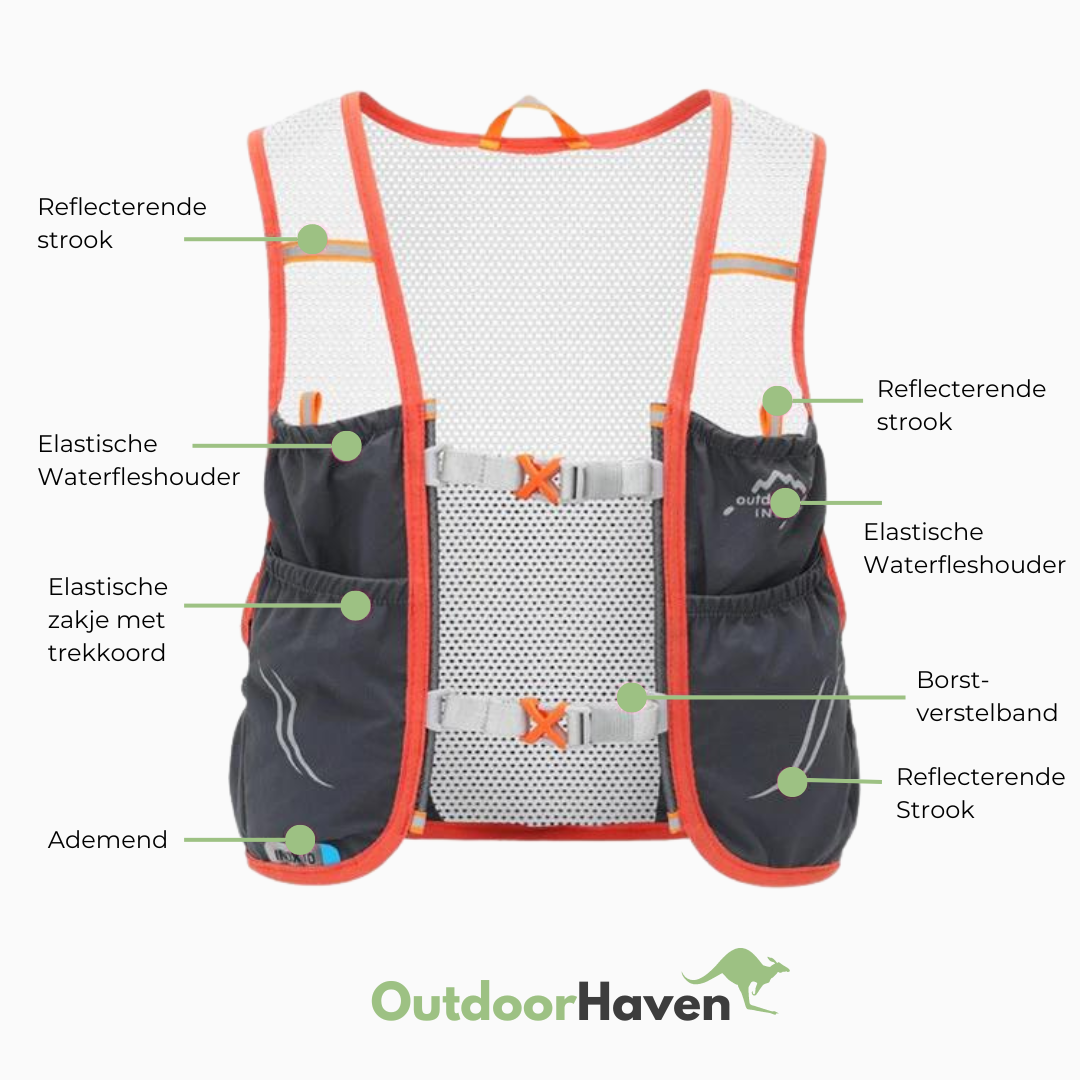 Levoire | Gilet Trailrunning avec 2 Bouteilles Souples Hydratation