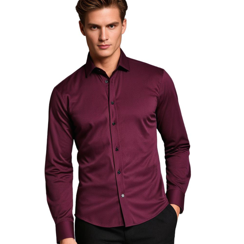 Levoire | Chemise stretch Rento Bourgogne Rouge