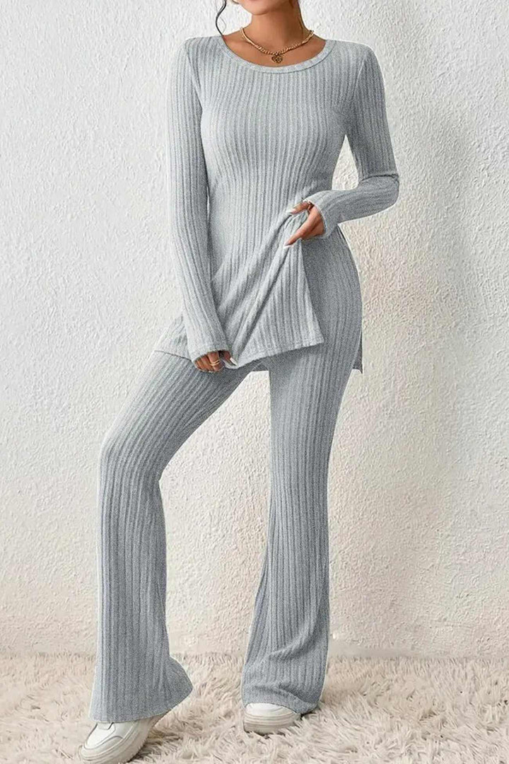 Levoire | Haut Confortable Et Pantalon À Manches Longues Pour Femmes Gris