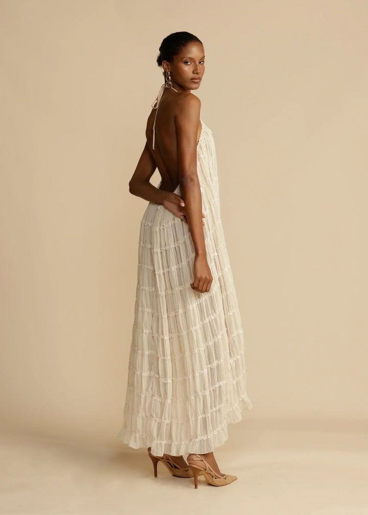 Levoire | Top Chiffon Dos Ouvert Ensemble Combiné Vêtements D'Été Pour Femmes