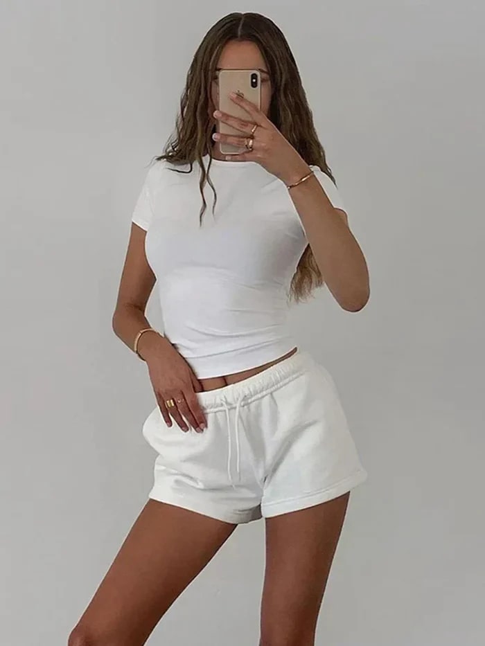 Levoire | T-Shirt Élégant Cintré Pour Femmes Blanc