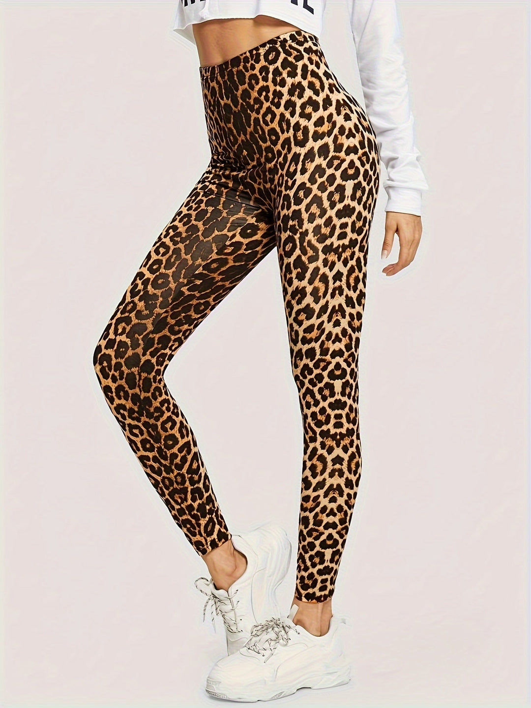 Levoire | Haute Taille Leggings Imprimé Léopard Confortables & Élastiques Pour Un Usage Quotidien