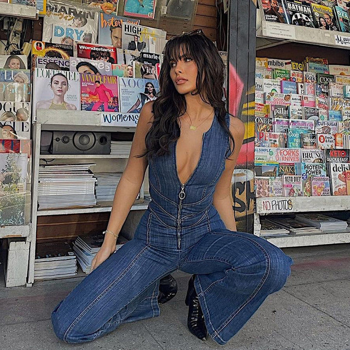 Levoire | Combinaison En Denim Sans Bretelles Viininvalinta Style Y2K Pour Femmes