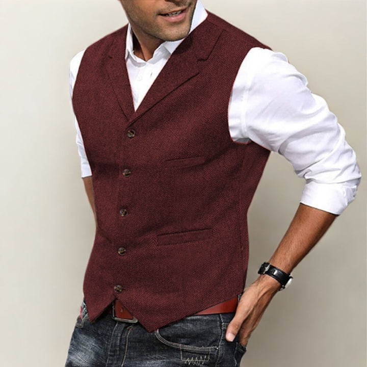 Levoire | Gilet Classique Pour Homme Rouge