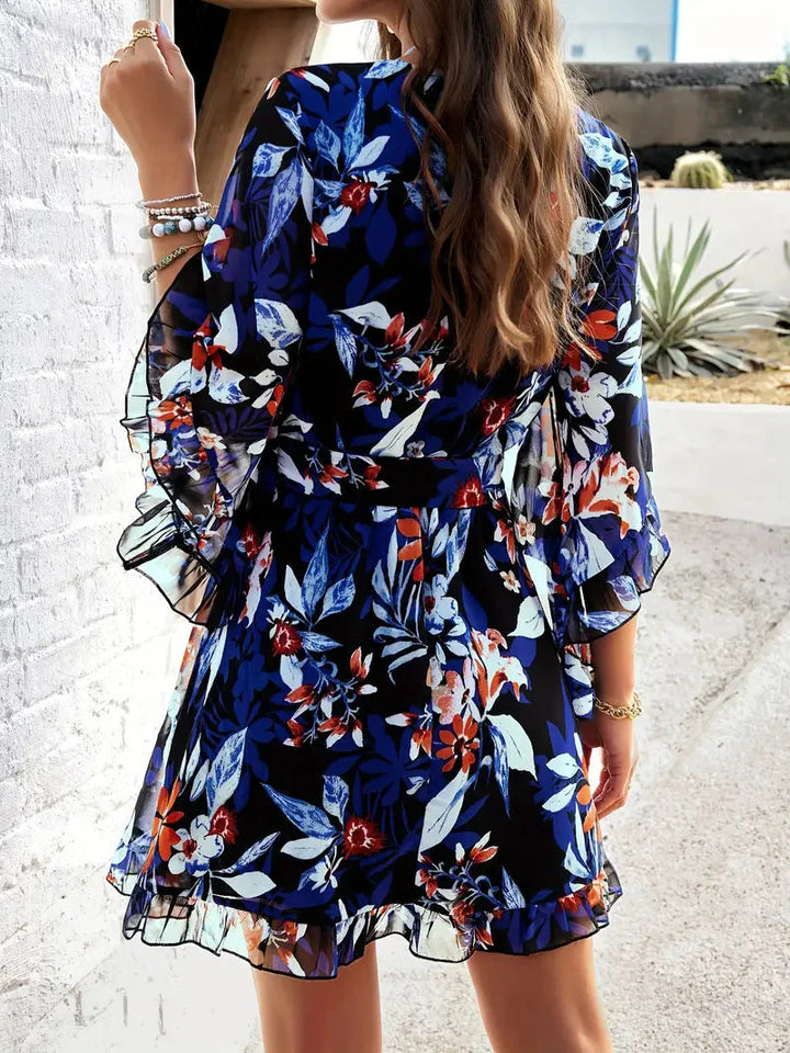 Levoire | Robe À Volants, Fleurie, Manches Courtes, Robe D'Été, Robes De Soleil