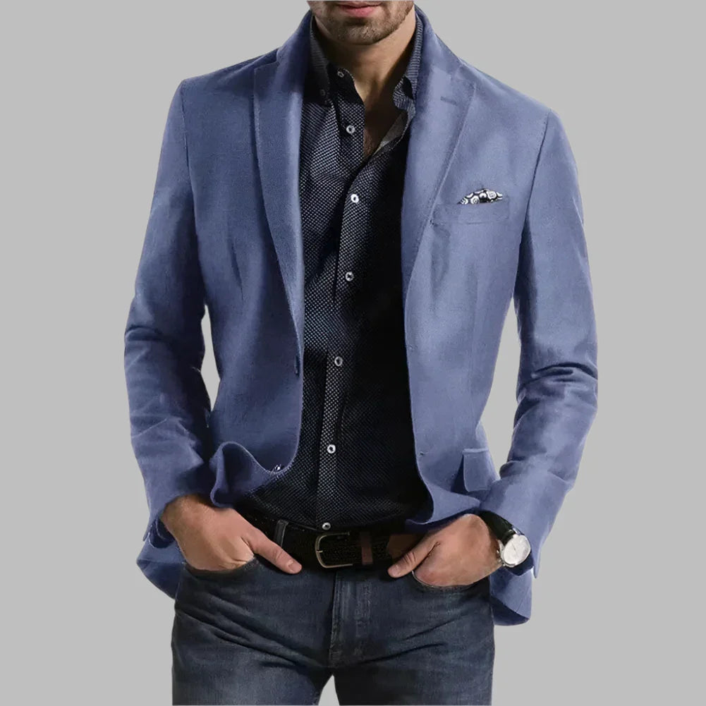 Levoire | Blazer Formel Pour Hommes À Motif Écossais Bleu