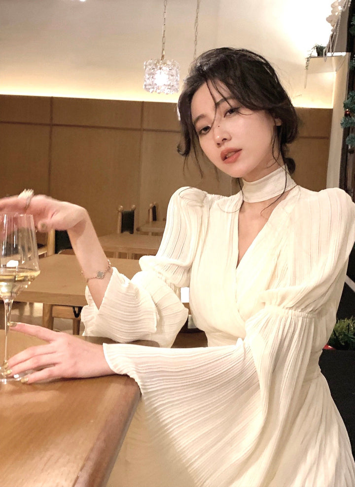 Levoire | Robe Maxi Plissée Vintage Sans Manches