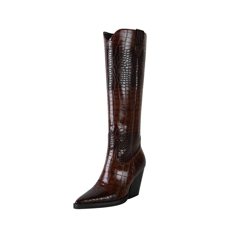 Levoire | Bottes Western À Tige Haute Pour Femmes Châtaigne