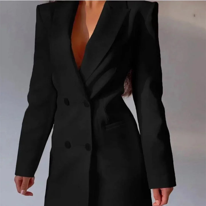 Levoire | Blazer Élégant Uni Double Boutonnage