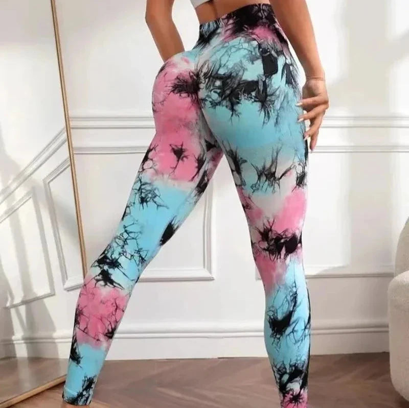 Levoire | Leggings Avec Impression Tie-Dye Et Coupe Push-Up Bleu