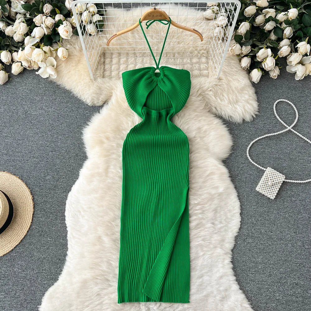 Levoire | Robe Maxi Tricot Tendance Dos Nu Pour Femmes