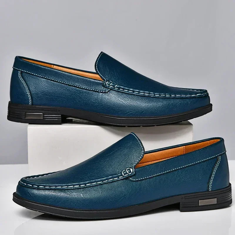 Levoire | Chaussures En Cuir Pour Hommes Élégantes À Enfiler Roi bleu