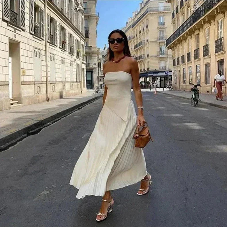 Levoire | Top Sans Bretelles Extensible & Jupe Pleine Taille Haute