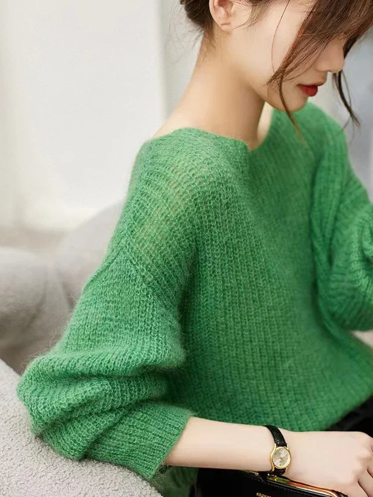 Levoire | Pull Décontracté Avec Sensation De Cachemire Vert Taille unique