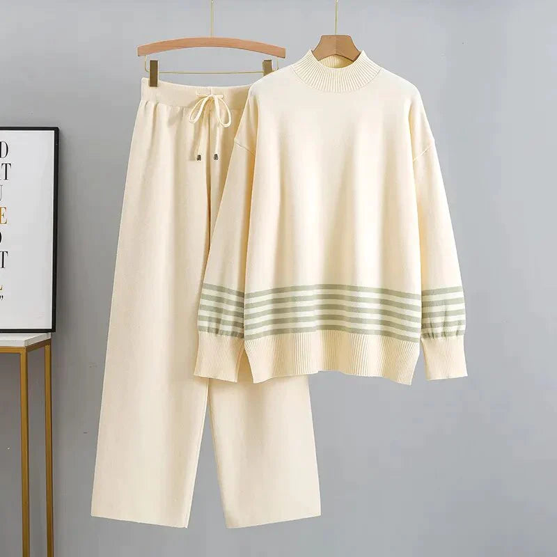 Levoire | Grande taille ensemble d'entraînement (2 pièces) Beige-Vert Une taille