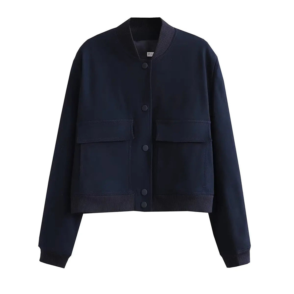 Levoire | Veste bomber à manches longues avec col et poches Gris de mer