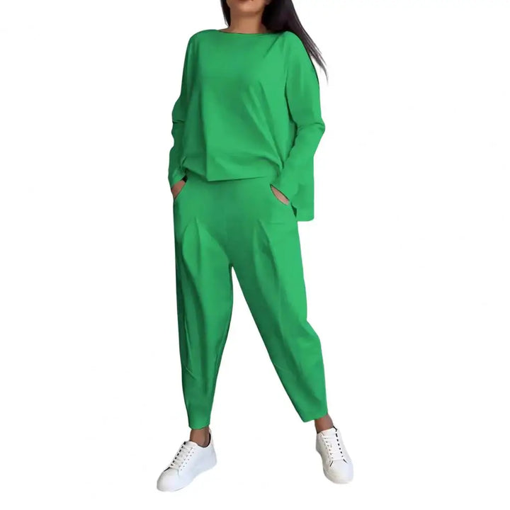 Levoire | Ensemble Fitness Femme Manches Longues Pantalon Vert