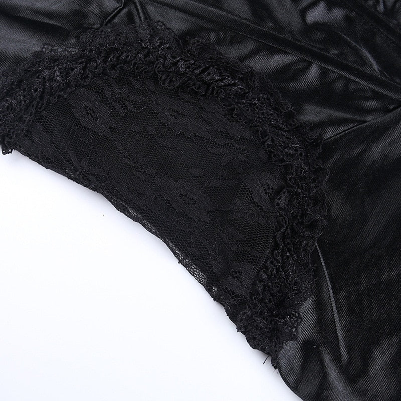 Levoire | Zip Sans Bretelles Profond V-Lace Dos Nu Mini Robe