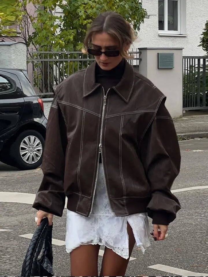 Levoire | Veste En Cuir Surdimensionnée