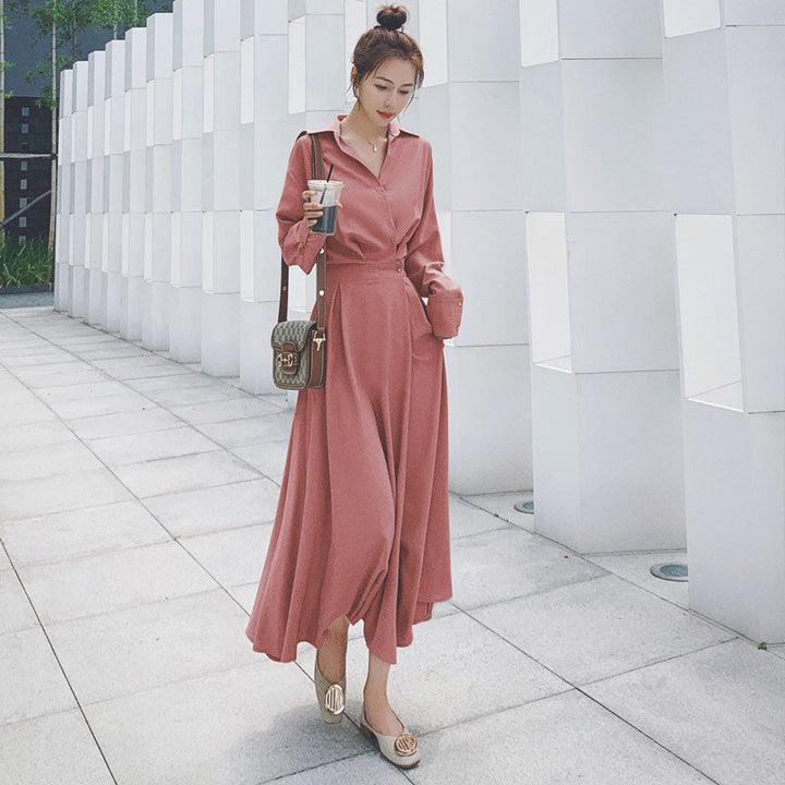 Levoire | Robe Chemise Oversize Longues Soirée Rose