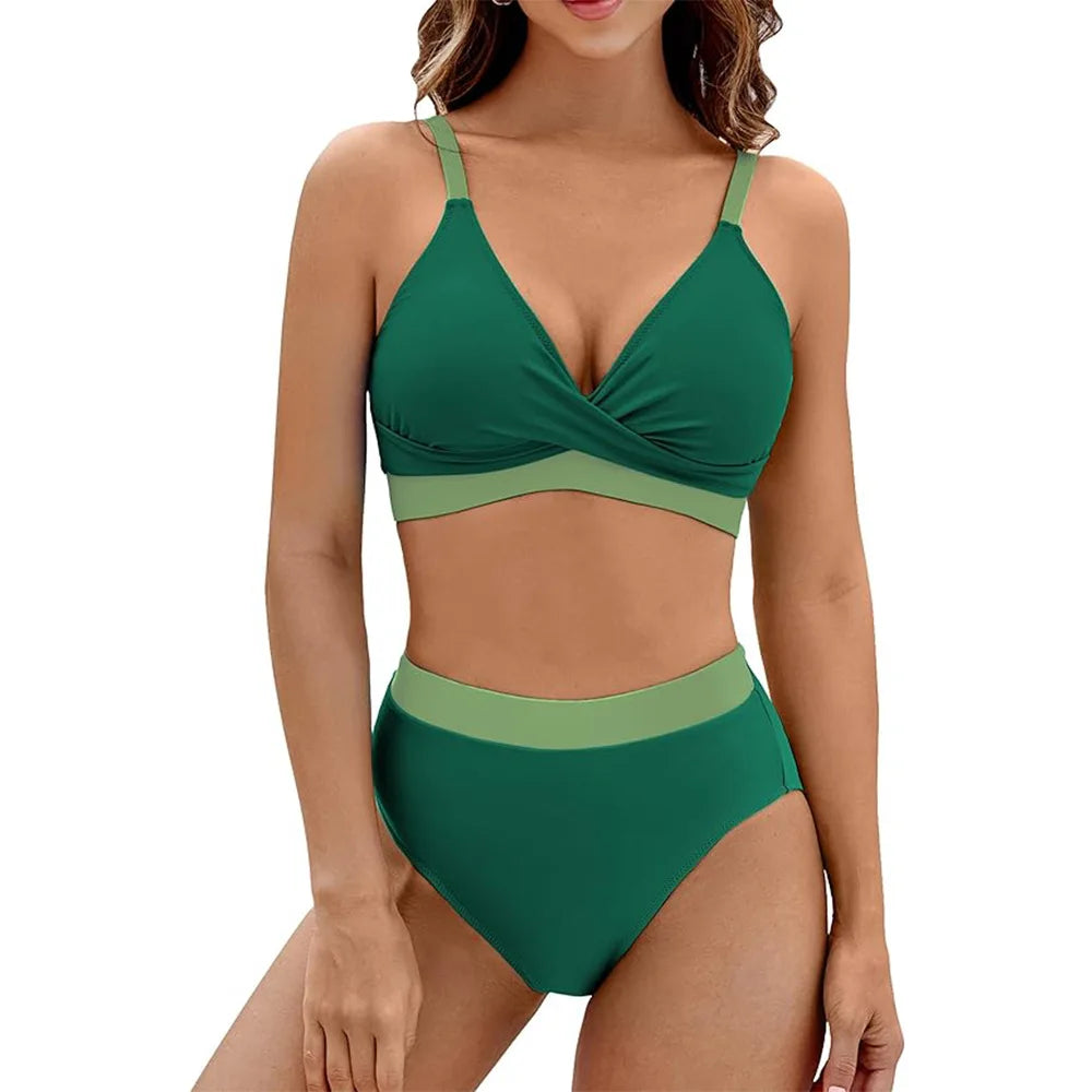 Levoire | Ensemble Bikini Taille Haute Femme Vert