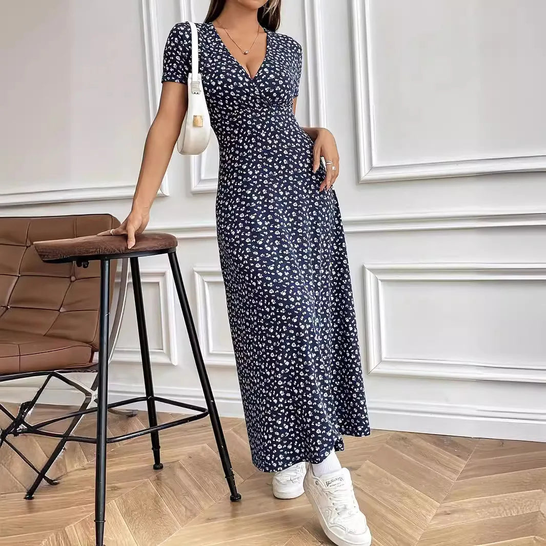 Levoire | Robe D'Été À Motif Floral Noir