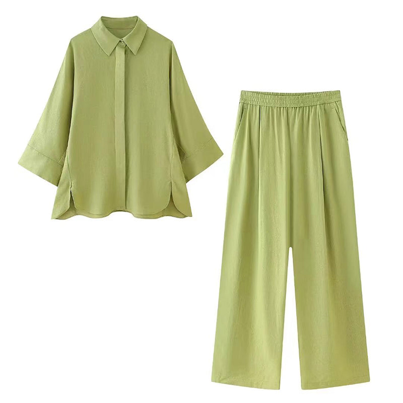Levoire | Chemise De Base Décontractée Sans Effort Vert