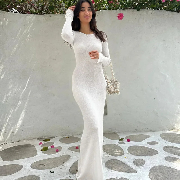 Levoire | Robe Maxi À Pli Ouvert Tricoté
