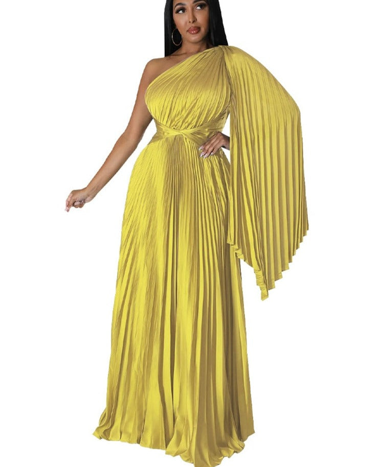 Levoire | Satinpuddings Plissé Lyskostakk Robes Longues Gull