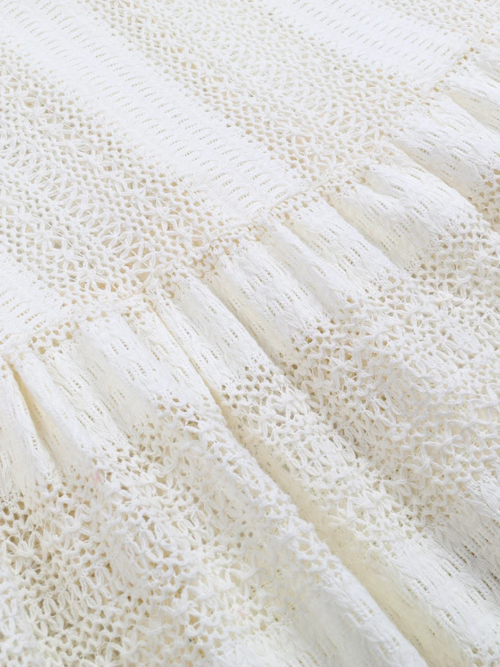 Levoire | Robe Mini/Longue À Col Cheminée Tricotée Frangée