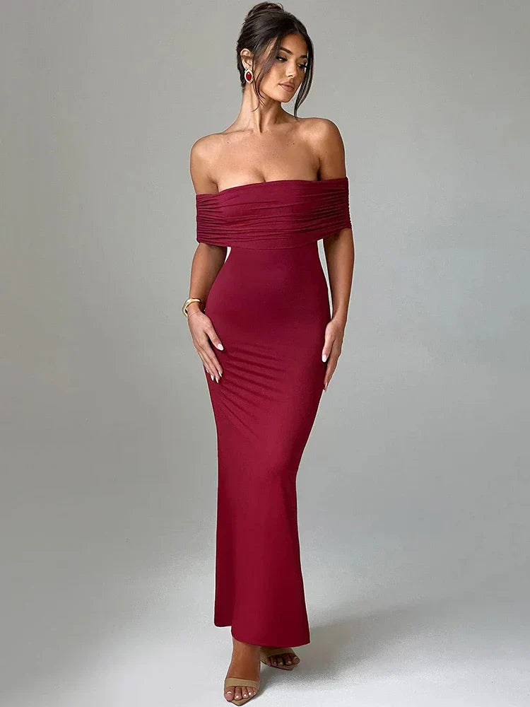 Levoire | Off-Shoulder Épaules Nues Sans Manches Maxi Robes
