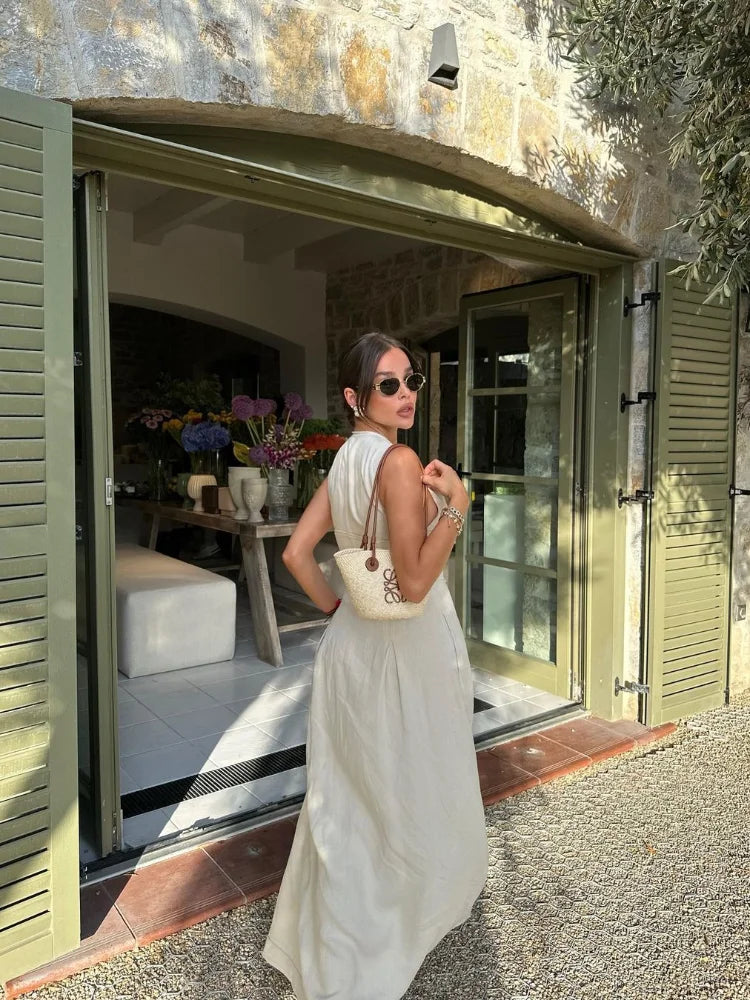 Levoire | Robe Longue Élégante Plissée Sans Manches