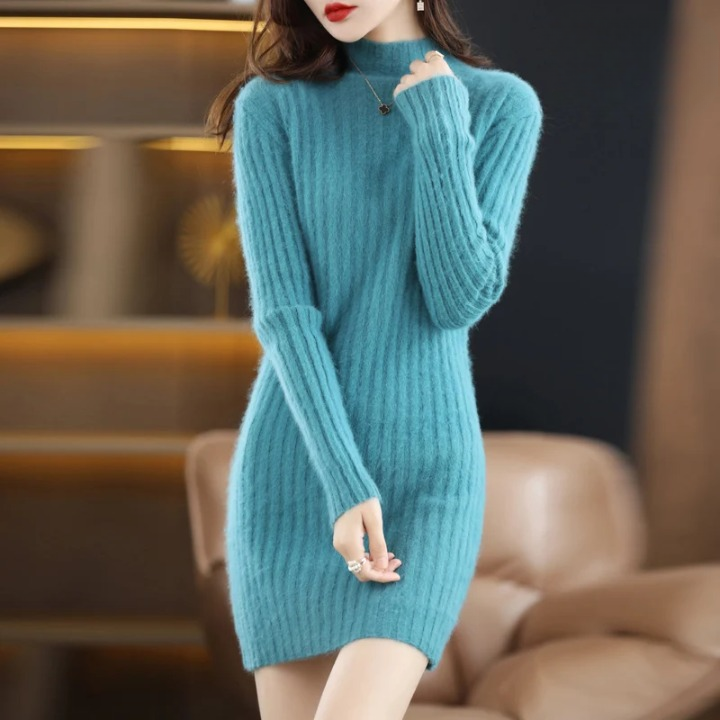 Levoire | Robe Avec Sensation De Cachemire Pour Femmes Bleu aquatique