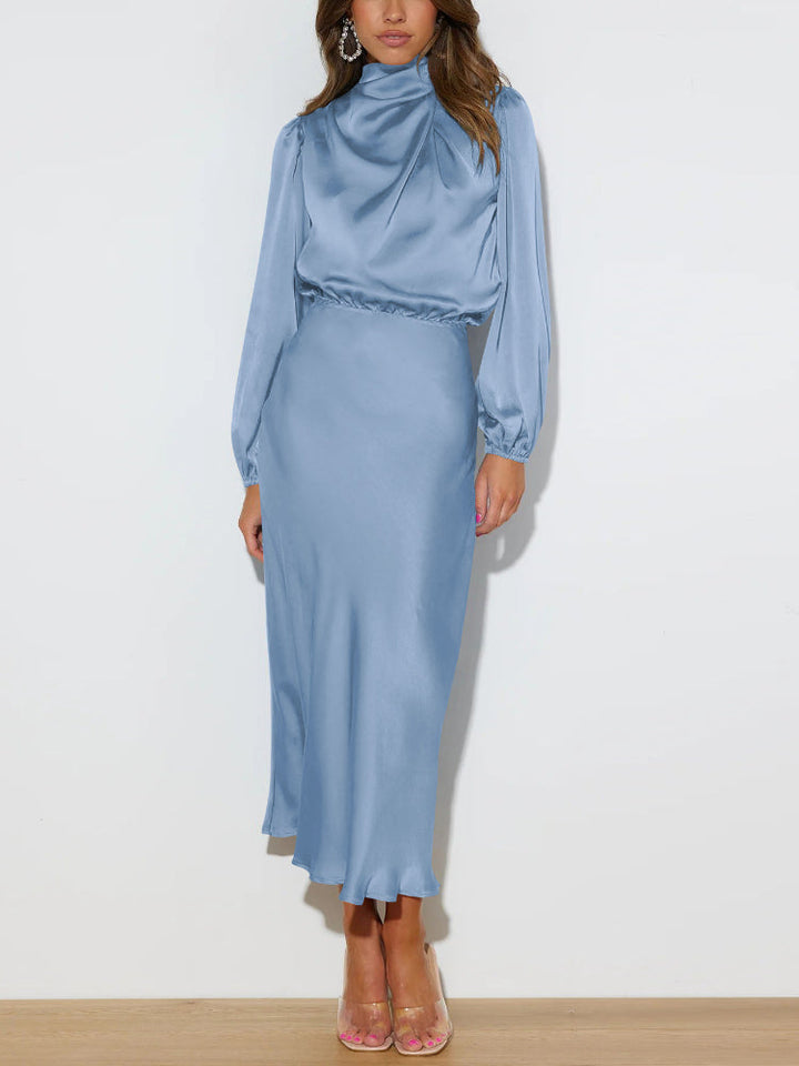 Levoire | Magnifique Robe En Satin Fr Femme Bleu