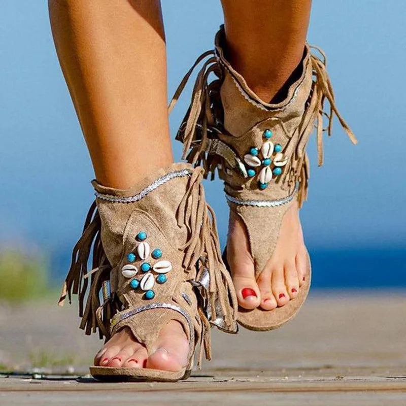 Levoire | Franges Sandales Boho Khaki (Rapidement à la fin)