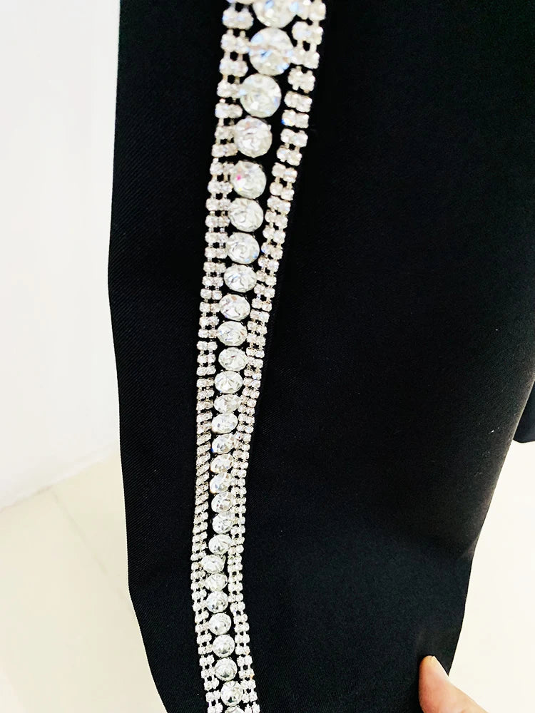 Levoire | Veste Designer Blazer Brodé De Cristaux Diamonds Pantalon Droit
