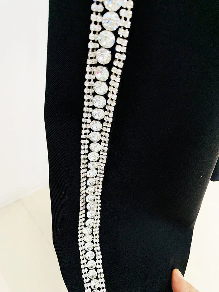 Levoire | Veste Designer Blazer Brodé De Cristaux Diamonds Pantalon Droit