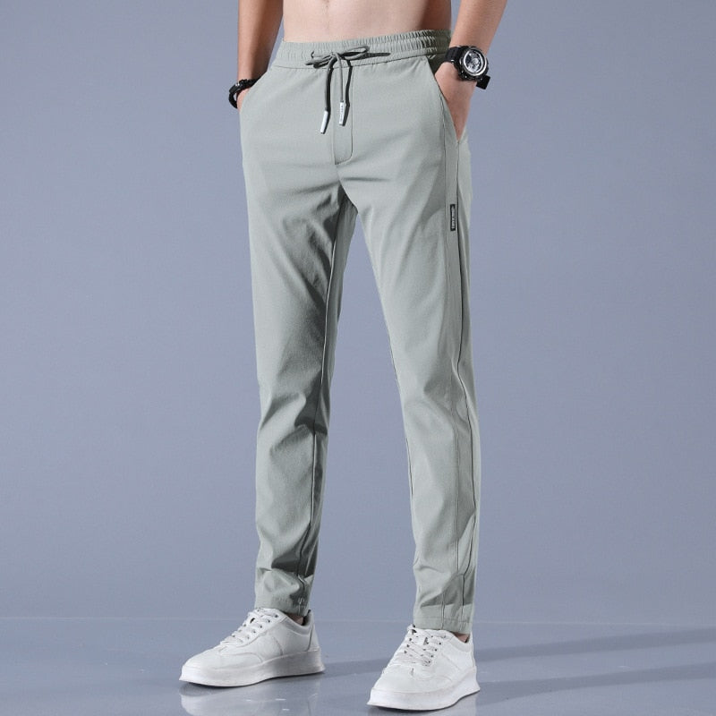 Levoire | Ice Silk Slim Fit Pantalon pour Hommes Vert