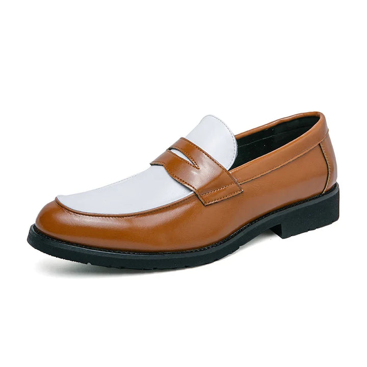 Levoire | Mocassins Pour Hommes En Cuir Noir Et Blanc chocolat