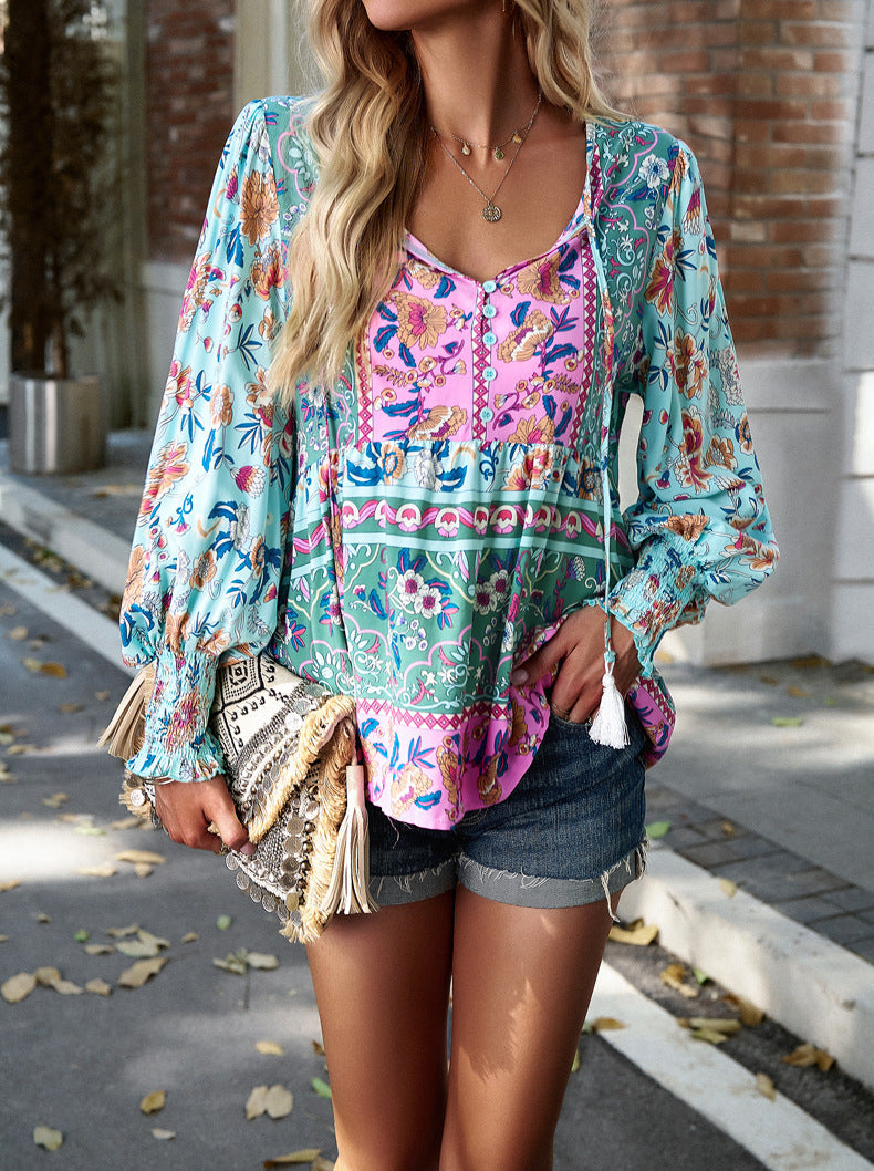 Levoire | Blouse Avec Motif Floral Boho Multicolore 6