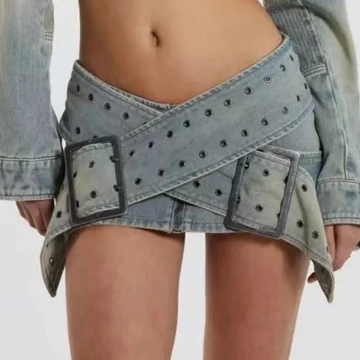Levoire | Y2K Ceinture Croisée Mini Jupe Et Veste Co Ord