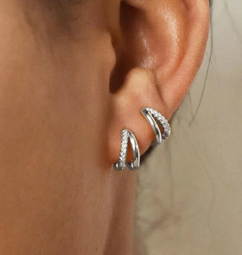 Levoire | Créoles En Zircon Or Argent
