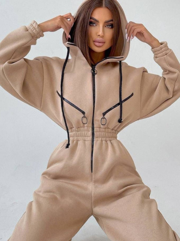 Levoire | Combinaison Tendance Avec Capuche En Sweat Pour Femmes Braun