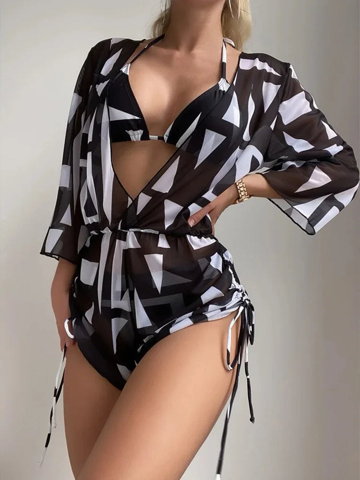 Levoire | Bikini Tropical Sexy Avec Cache-Maillot Géométrique