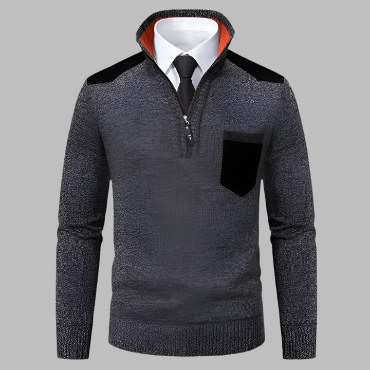 Levoire | Pull Décontracté Avec Fermeture Éclair Pour Un Look Sportif Gris foncé