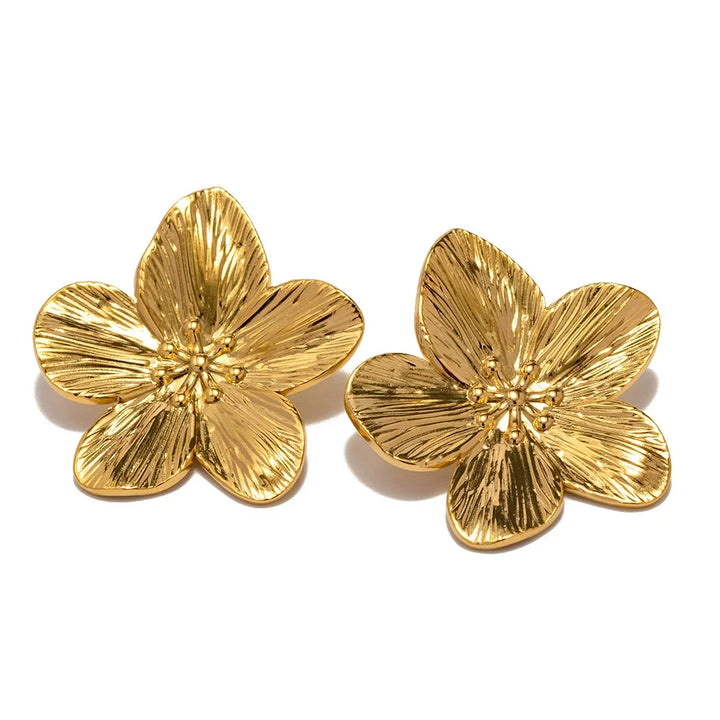 Levoire | Boucles D'Oreilles En Fleurs Dorées De Vendange Élégante