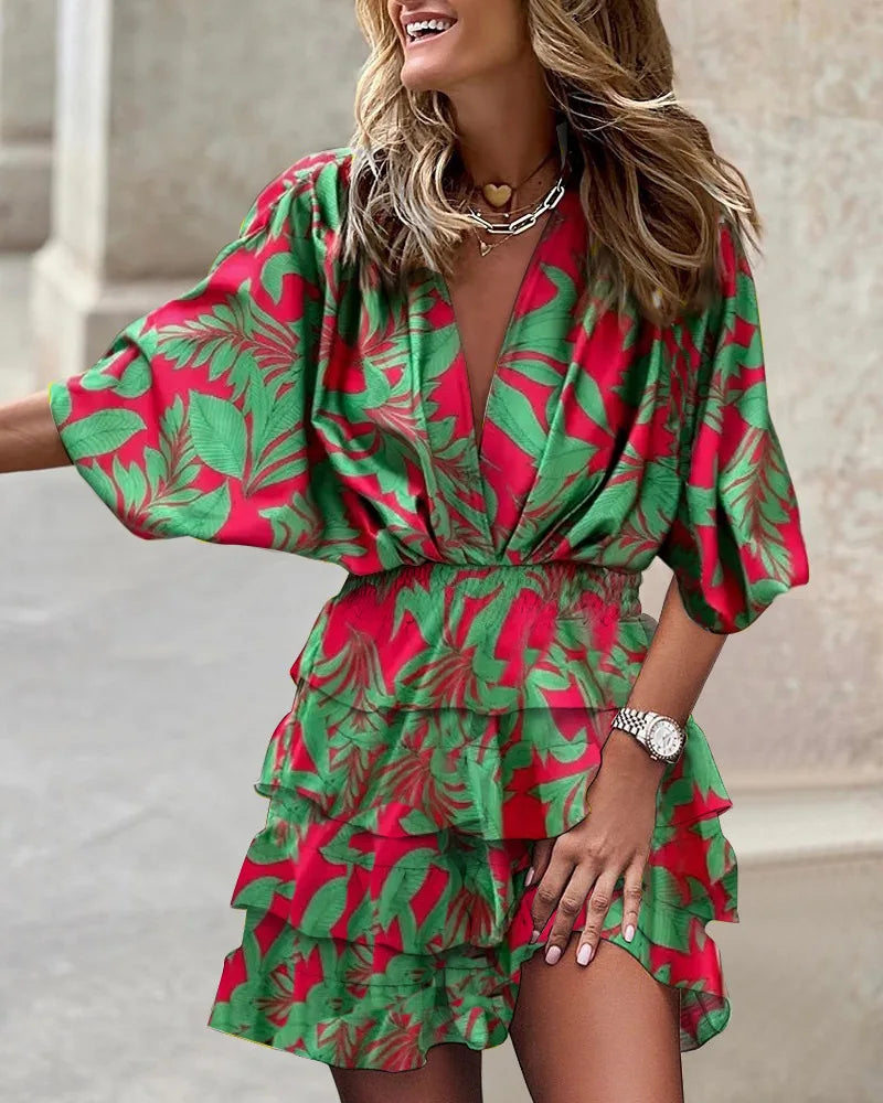 Levoire | Imprimé Mode Mini Robe Vert